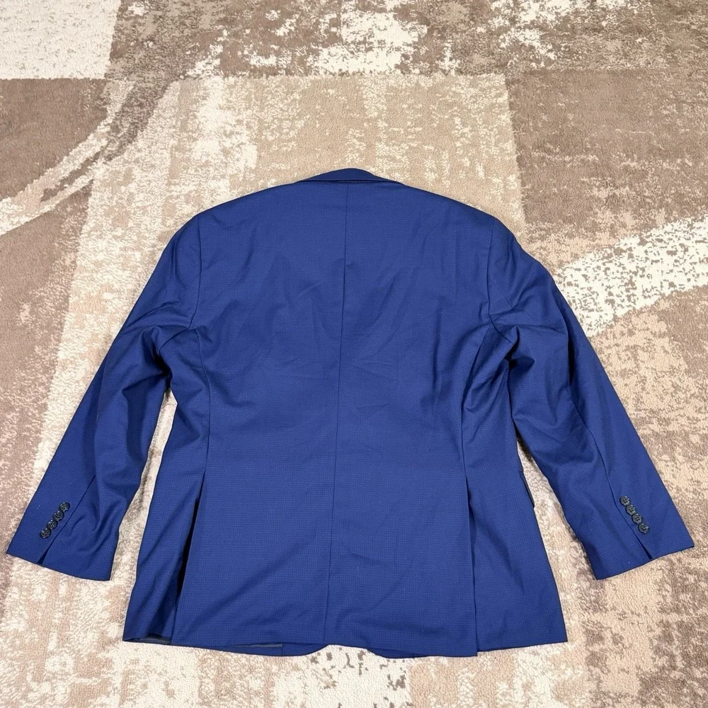 Jos. A. Bank Traveler Sports Coat Men's‎ 48R Blue Wool Check Blazer Business
